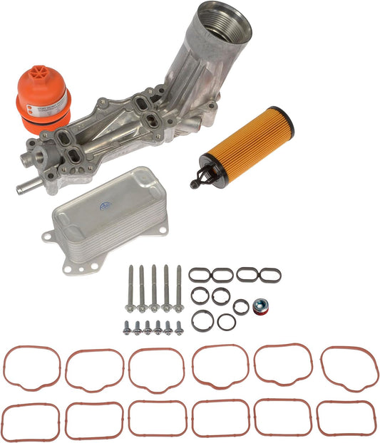 Aluminium oil filter housing and cooler for the Jeep 3.6L Pentastar V6