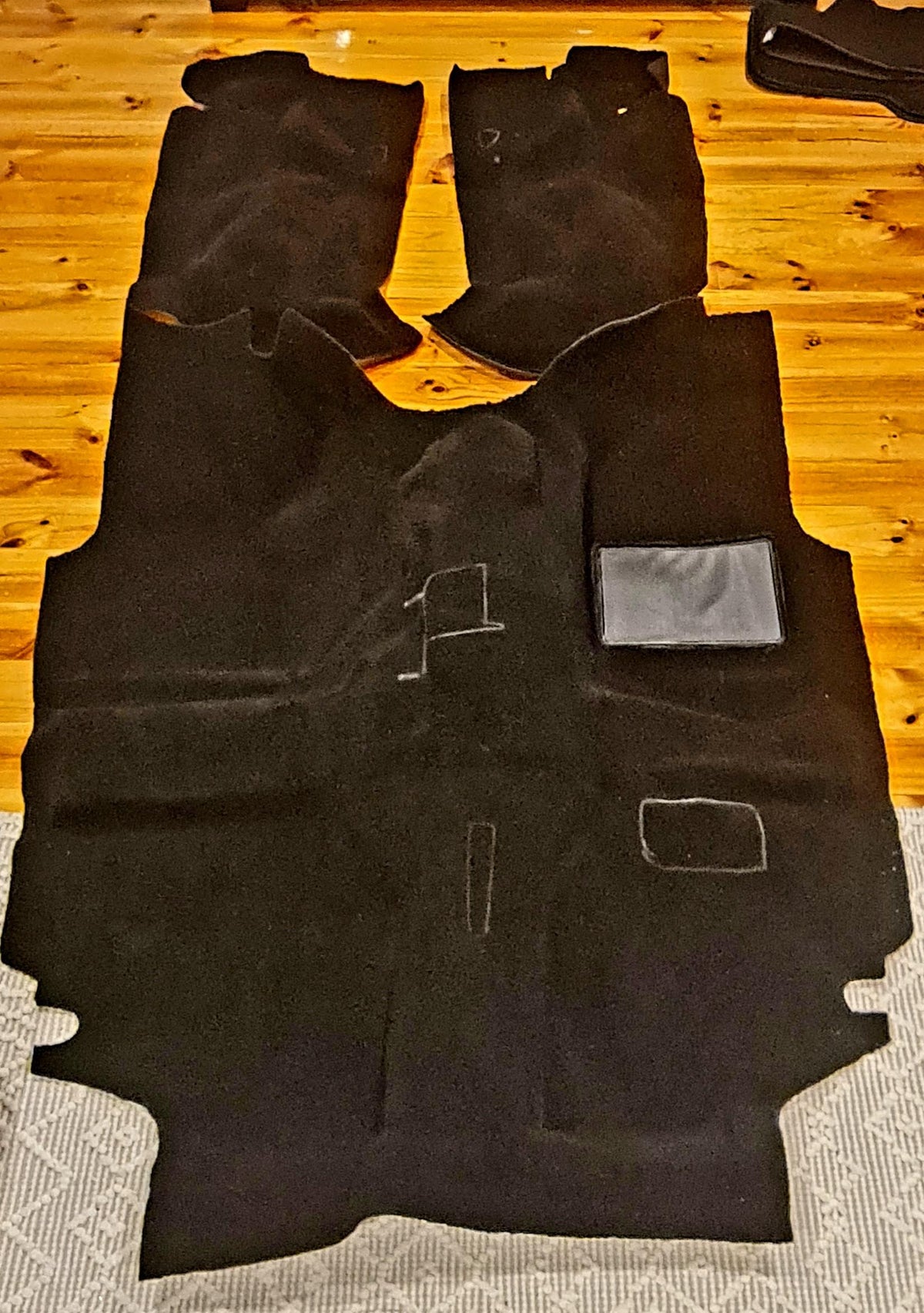 Black moulded carpet set for a Jeep Wrangler TJ
