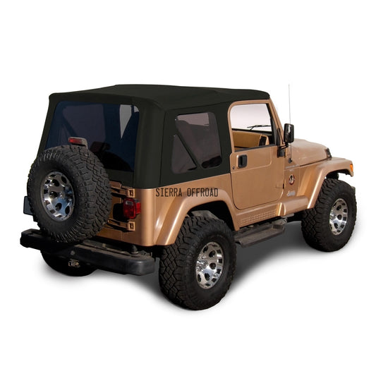 Sierra Offroad Black Sailcloth soft top for Jeep Wrangler TJ