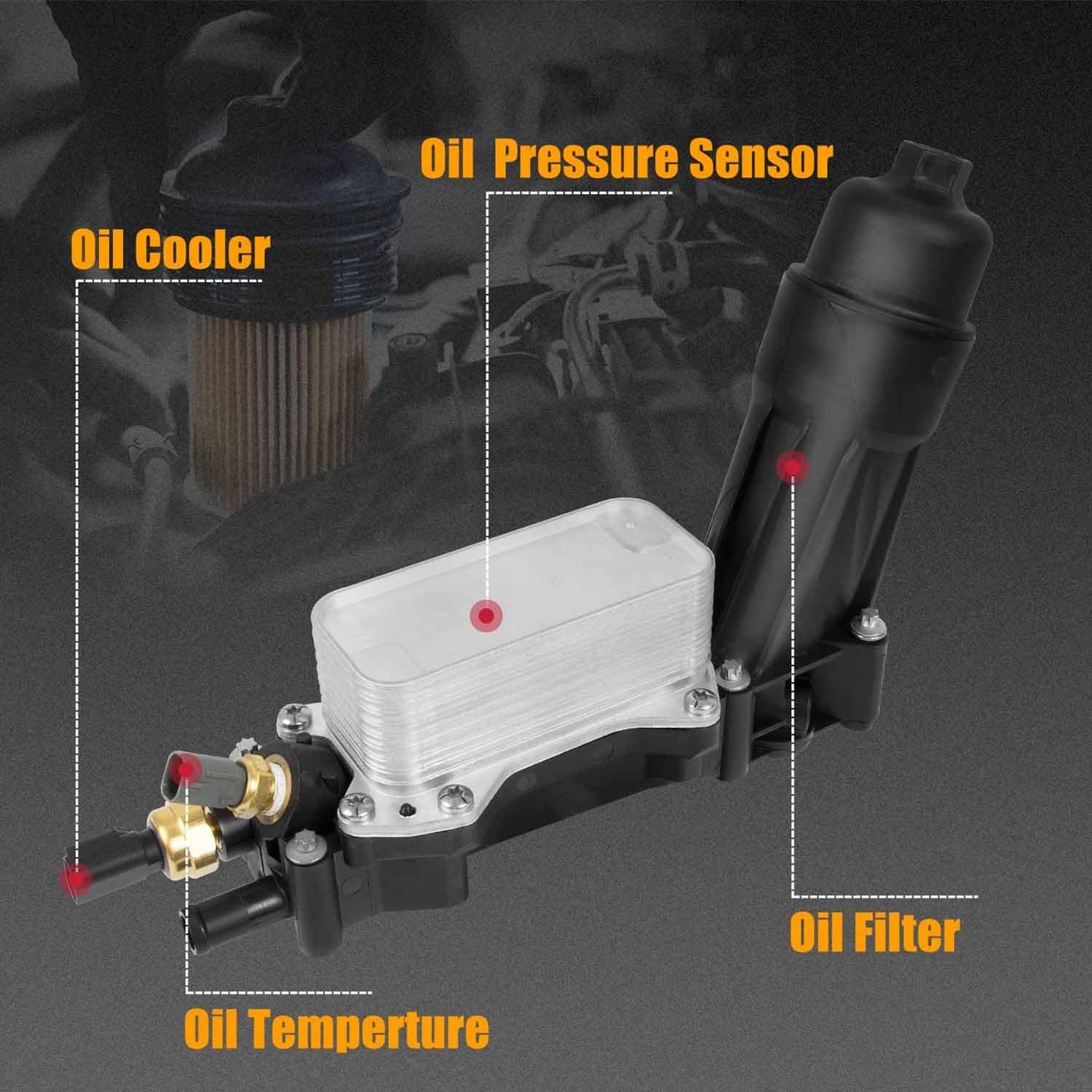 Jeep Wrangler JK 3.6l v6 oil filter housing & cooler - Part #: 68105583AG