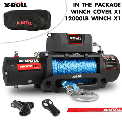 X-BULL 12,000 lb electric winch with synthetic rope