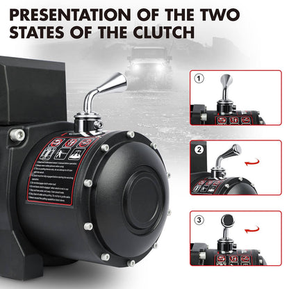 X-BULL 12,000 lb electric winch with synthetic rope, view 9