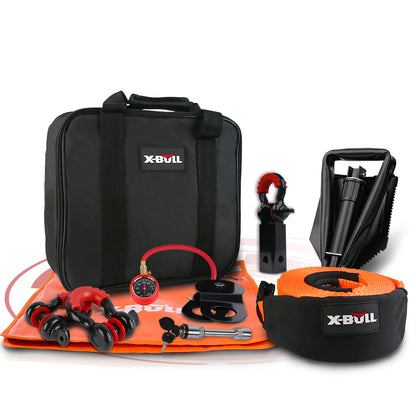 Trail Starter Recovery Pack, X-BULL 11-piece winch recovery kit
