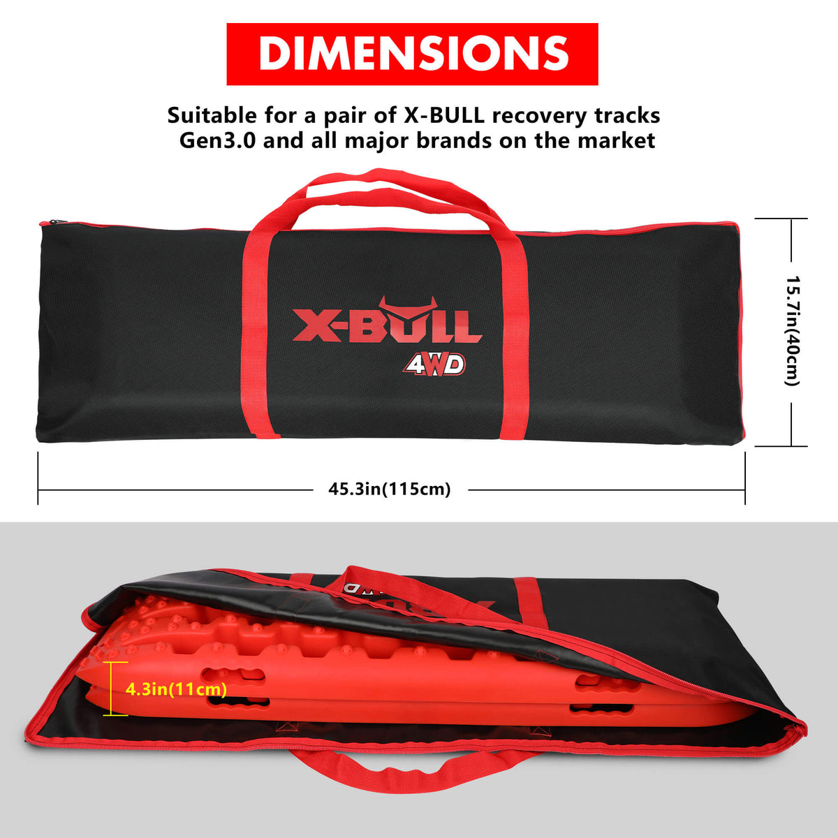 X-BULL recovery track carry bag, black, view 3