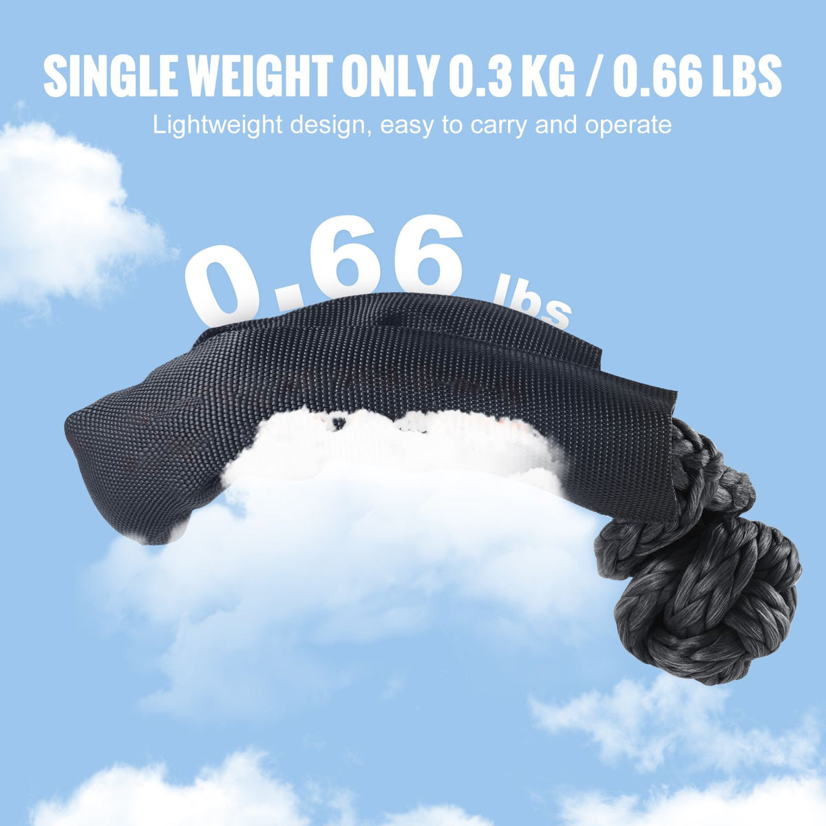 Synthetic soft shackles, 2 pack, black, view 4