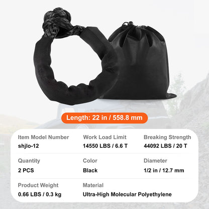 Synthetic soft shackles, 2 pack, black, view 7
